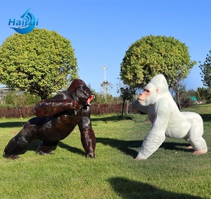 Escultura de Chimpancé Simulada Hecha a Mano, Ecológica, de Fibra de Vidrio, para Navidad, Exteriores, Zoológicos, Áreas Escénicas, Parques, Animal Grande de Color Blanco - Product Image 1