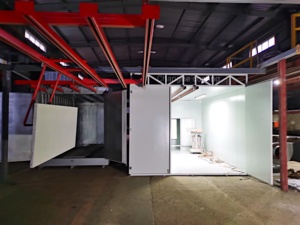 Ngang kéo Hướng dẫn sử dụng bột lớp phủ dòng đi bộ trong bột phun cabin gian hàng khí sưởi ấm Bột chữa lò với trên không theo dõi - Product Image 6