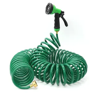 Garden Supplies Factory Wholesale Garden Hose with 10 Mods Water Spray Nozzle EVA or PE Material Recoil Garden Water Hose fo