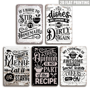 Insegna in metallo fatta a mano con scritta 'If I Have to Stir IT IT 's', decorazione da parete divertente e vintage per la cucina, in stile legno bianco rustico - Product Image 1
