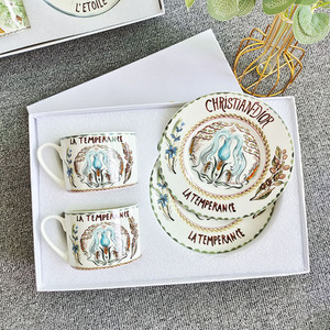 Best Selling Nordic Royal Moon Collection Bone China 230ml Capacity Gift Box Restaurant Set <b>Cup</b> <b>Saucer</b> - Product Image 2