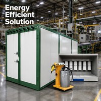 Cabines de peinture intégrées et fours de poudrage : Unité complète de machine de poudrage pour la finition de l'acier et du fer