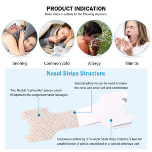 Tiras Nasales y Parches Corporales de Venta Caliente Directo de Fábrica, Tiras de Soporte para la Respiración Nasal, Soporte para el Confort del Sueño - Product Image 1