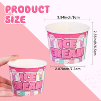 Gobelets en papier pour crème glacée, yaourt et desserts, avec logo personnalisé imprimé, surface enduite, jetables, pour la vente en gros aux glacieries et salons de desserts