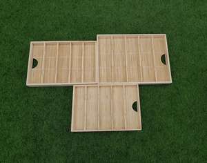 Premium Quality Natural Bamboo Butler Tray with <b>Foldable</b> Handles Eco-Friendly Multipurpose Serving Plate Drinks Snacks and Meals - Product Image 6