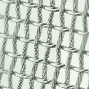 antique brass aluminum stainless steel building facade cable spiral architectural woven wire mesh