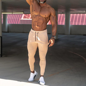 OEM Logo Mens <span class=keywords><strong>Brown</strong></span> Joggers Workout Chạy Phù Hợp Quần Quần Slim Tight Phòng Tập Thể Dục Thể Hình Quần Với Túi - Product Image 3