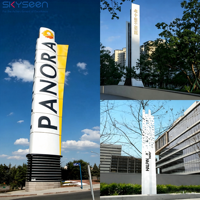 Panneau de signalisation routière personnalisé grand format pour entreprises, panneau publicitaire pour allées piétonnes, panneau de signalisation extérieur sur pylône