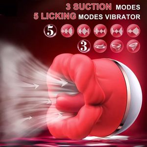 Vibrateur rose pour femmes, stimulation par léchage et succion, stimulateur clitoridien et des mamelons, rechargeable, étanche, jouet sexuel féminin - Product Image 1