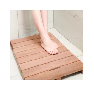 Alfombra de baño de madera Ducha de lujo: alfombra de suelo impermeable de madera antideslizante para uso en interiores o exteriores