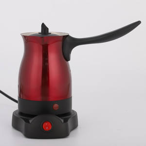 Cafetière turque électrique portative d'acier inoxydable avec le réchauffeur de lait de revêtement rouge et la <span class=keywords><strong>base</strong></span> détachée - Product Image 1