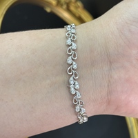 Bracelet tennis en or blanc 18 carats avec diamants de laboratoire taille fantaisie pour femme, certifié IGI, cadeau d'anniversaire et de mariage