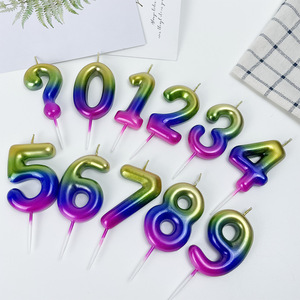 Bougies d'<span class=keywords><strong>anniversaire</strong></span> numérotées pour la décoration de la maison, très vendues, pour les fêtes, en gros, bougies d'<span class=keywords><strong>anniversaire</strong></span> métalliques à dégradé de couleurs - Product Image 5