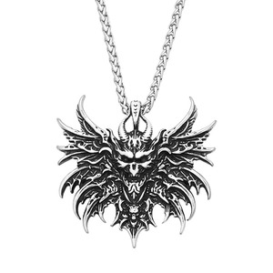 yunnique Stainless Steel Men's Pendant Necklace With Skull Wings Design For Gift - Product Image 5