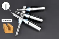 HUHAO 3 Mata Pisau TCT Trimming Straight Milling Cutter untuk MDF Plywood Chipboard Kayu Keras Bor Ukiran Router Bit 12.7mm