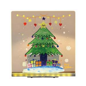 Acryl Led Tekentafel Droog Wissen Doodle Bord Multi-Functioneel Licht Op Schetsblok Prikbord Als Bureaulamp Nachtlampje - Product Image 1