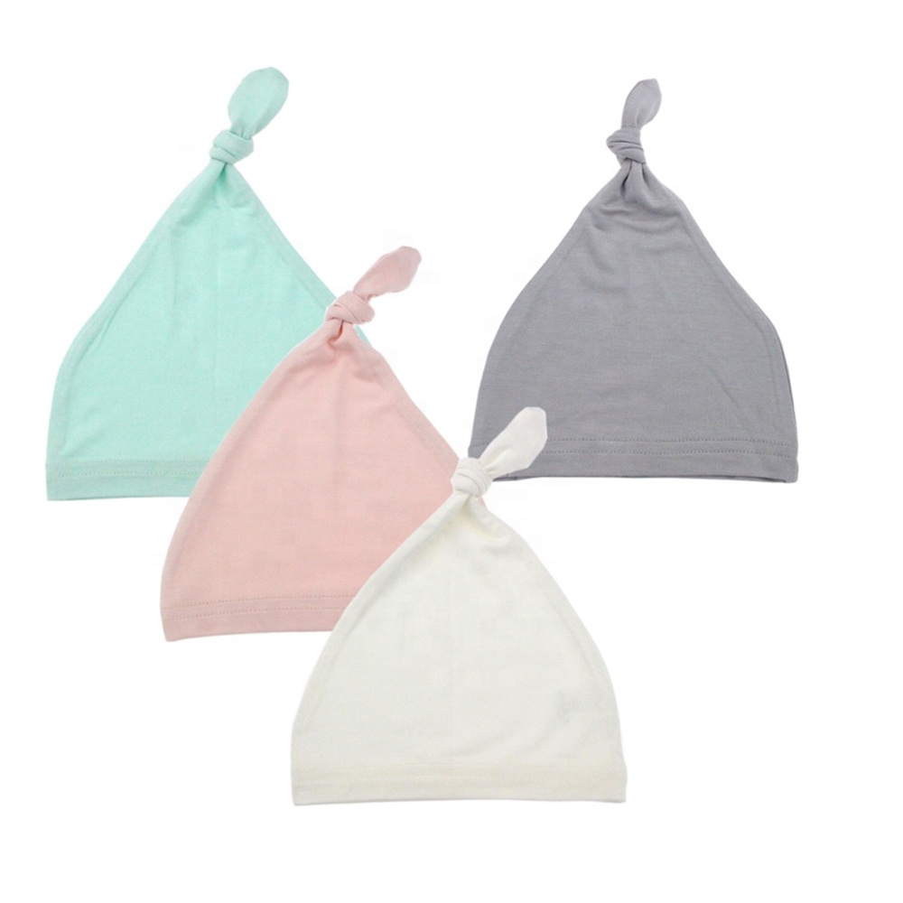 Оптовая продажа с завода пользовательских простых цветных Органических Хлопковых бамбуковых детских облегающих шапок шапки для новорожденных