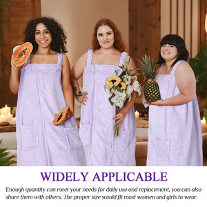 Vente en gros usine Robe-serviette de bain et jupe de bain portables pour femmes grandes tailles, antidérapants, avec poches, pour la maison, le <span class=keywords><strong>spa</strong></span>, l'hôtel et comme cadeau - Product Image 3
