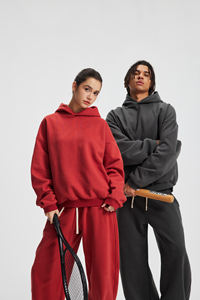 Sweat-shirt à capuche surdimensionné personnalisé 430 g/m², haute qualité, broderie en relief, pour les amateurs de streetwear - Product Image 2