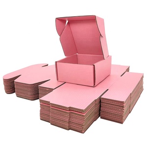 custom small pink shipping boxes for small business , cardboard corrugated mailer boxes for shipping packaging craft gifts