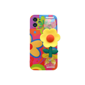 2023 lindas flores de pintura de colores con muñequera y funda de teléfono con cordón inclinado para Iphone15 <span class=keywords><strong>Pro</strong></span> <span class=keywords><strong>Max11</strong></span> 12 13 14 <span class=keywords><strong>Pro</strong></span> Max - Product Image 1
