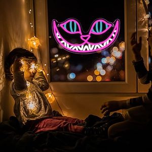 Enseignes néon Chat du Cheshire, Lumières néon <span class=keywords><strong>Alice</strong></span> au pays des merveilles pour décoration murale, Lumières LED Chat souriant à intensité variable - Product Image 5