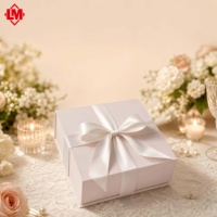 Boîte cadeau magnétique de luxe rose, emballage plat, logo personnalisé, boîte en papier pliable