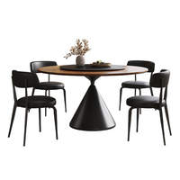 Table à manger moderne minimaliste de luxe en bois massif, rotative, écologique, style rustique, pieds en métal, pour hôtel, restaurant, meubles de maison
