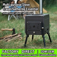 Réchaud de camping au charbon de bois avec fonction fumoir, portable, écologique, en acier laminé à froid, peint à haute température
