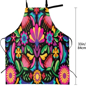 Tablier de cuisine unisexe noir avec poches, motif blé et pain, col réglable, protection anti-rayonnement, en tissu Oxford - Product Image 6