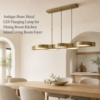 Lampe suspendue minimaliste YH, en laiton doré antique, lustre pour salle à manger, luminaire suspendu LED pour cuisine, plafond haut