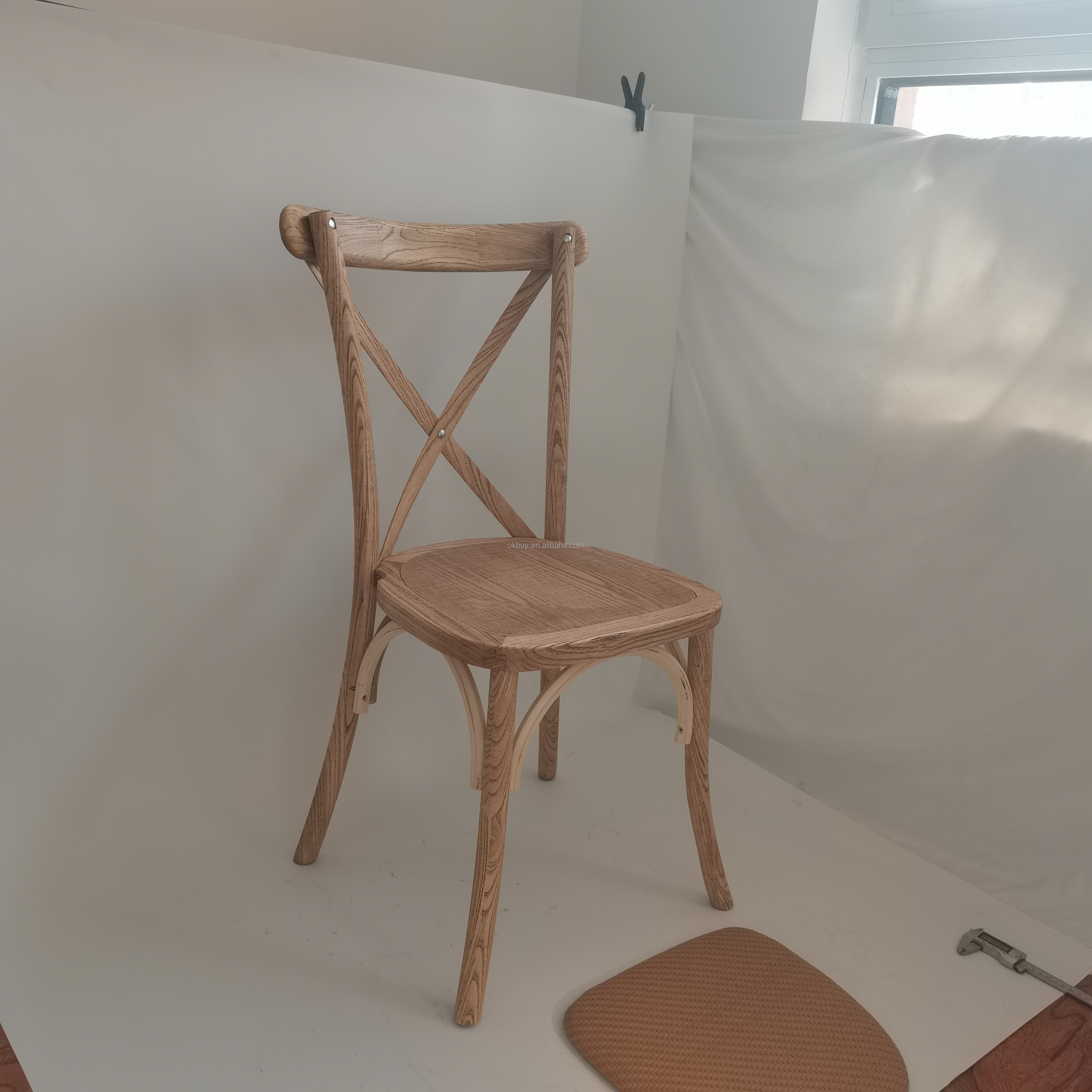 OK-912 Crossback Chair with solid wood seat