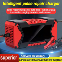 Chargeur de batterie intelligent portable Gubang 90W 110-240V 12V 6A XMT1224 avec éclairage LED et réparation par impulsions pour voiture, scooter, véhicule