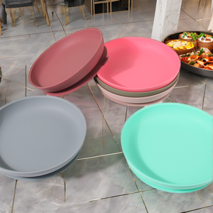 Platos Redondos de Melamina Blancos Irrompibles de Grado Comercial, Vajilla para Catering con Logotipo Personalizado para Restaurantes, Diseño Bonito, Desechables - Product Image 2