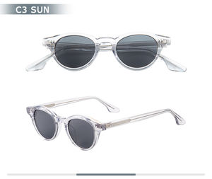 クロスボーダーバイザーラウンドサングラスメンズサングラスレディースハイエンドアセテート素材サングラス - Product Image 3