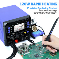 Station de Retravail WEP 983D 1100W 3-en-1 à Chauffage Rapide pour Réparation SMD, Alimentation CC et Fer à Souder à Air Chaud C245