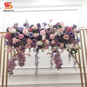 ดอกกุหลาบผ้าไหมเทียมทรงกลม ดีไซน์ไม่สมมาตร ตกแต่งโต๊ะงานแต่งงาน ขนาด 45 ซม./60 ซม. ของตกแต่งงานอีเว้นท์ - Product Image 6