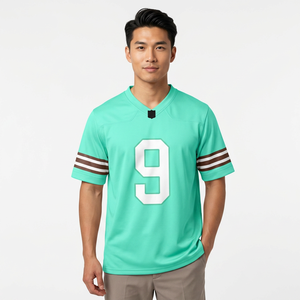 เสื้อฟุตบอลอเมริกันเยาวชนแบบกำหนดเอง ชุดทีมกีฬา แขนสั้น ระบายอากาศ แห้งเร็ว คอวี เสื้อแข่งขันประสิทธิภาพสูง - Product Image 5