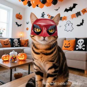 Masques en latex amusants pour chat, chauve-souris, Joker et <span class=keywords><strong>Avengers</strong></span> pour Halloween, soirées dansantes et événements, accessoires pour animaux de compagnie - Product Image 3