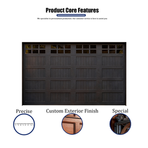 MAMDAVISION Portes de <span class=keywords><strong>garage</strong></span> personnalisées haut de gamme, en aluminium à roulement, avec texture bois, fenêtre en treillis, option d'accès à distance - Product Image 4