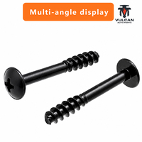 Vis autotaraudeuse Torx noire à tête bombée, longueur 36 mm, fixation pour carrosserie automobile avec diamètre de filetage de 4,8 mm, pour le fixation des garnitures et des doublures de garde-boue de voiture