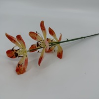 Vente en gros d'orchidées artificielles Mokara de 65 cm, 3 têtes, en soie, à pois, orchidée de Singapour, fleur artificielle pour arrangement de mariage, décoration de la maison