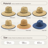 Chapeaux de paille personnalisés avec logo, style sombrero américain, pour surf, sauveteur, marque naturelle, été, plage, pour femmes et hommes