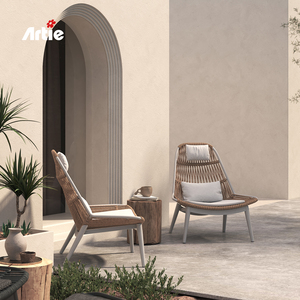 Chaise en rotin Artie pour balcon et jardin, mobilier d'extérieur confortable, chaise longue tressée pour extérieur - Product Image 1