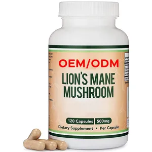 Deux mois d'approvisionnement 120 capsules de champignon de supplément de crinière de lions pour le soutien du cerveau et la santé immunitaire
