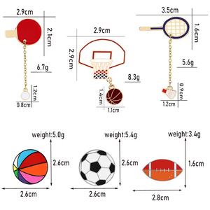 खेल ब्रोच फुटबॉल बास्केटबॉल टेबल टेनिस बैडमिंटन तामचीनी क्रिएटिव गेंद अंचल बिल्ला प्रतीक पिन - Product Image 6