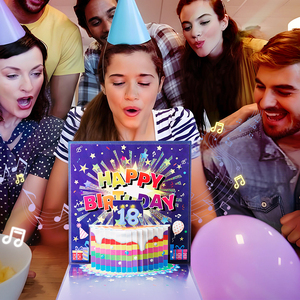 <span class=keywords><strong>Carte</strong></span> de vœux 3D pop-up de luxe pour 18e anniversaire, motif musical, gâteau arc-en-ciel découpé au laser, <span class=keywords><strong>carte</strong></span> de vœux artisanale en gros - Product Image 4