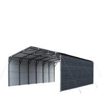Cochera para 2 Autos de 20x20 pies, de Alta Calidad, Simple, para Jardín Exterior, de Acero Galvanizado Resistente, con Techo Impermeable de PE, para Estacionamiento de Autos