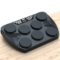 Pad de batterie électronique multifonctionnel Konix Midi en silicone, sensible à la force, portable, double pavillon, pour batterie de jazz