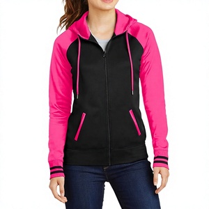 Sweat à capuche d'hiver pour femme, nouveau style urbain, polaire oversize zippé, coupe ajustée unie, logo personnalisé sur le devant, respirant et séchage rapide - Product Image 1